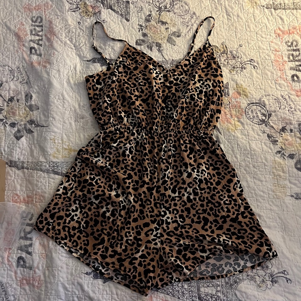 Leopard Print Romper - Good Condition - Size 8 But Runs Small